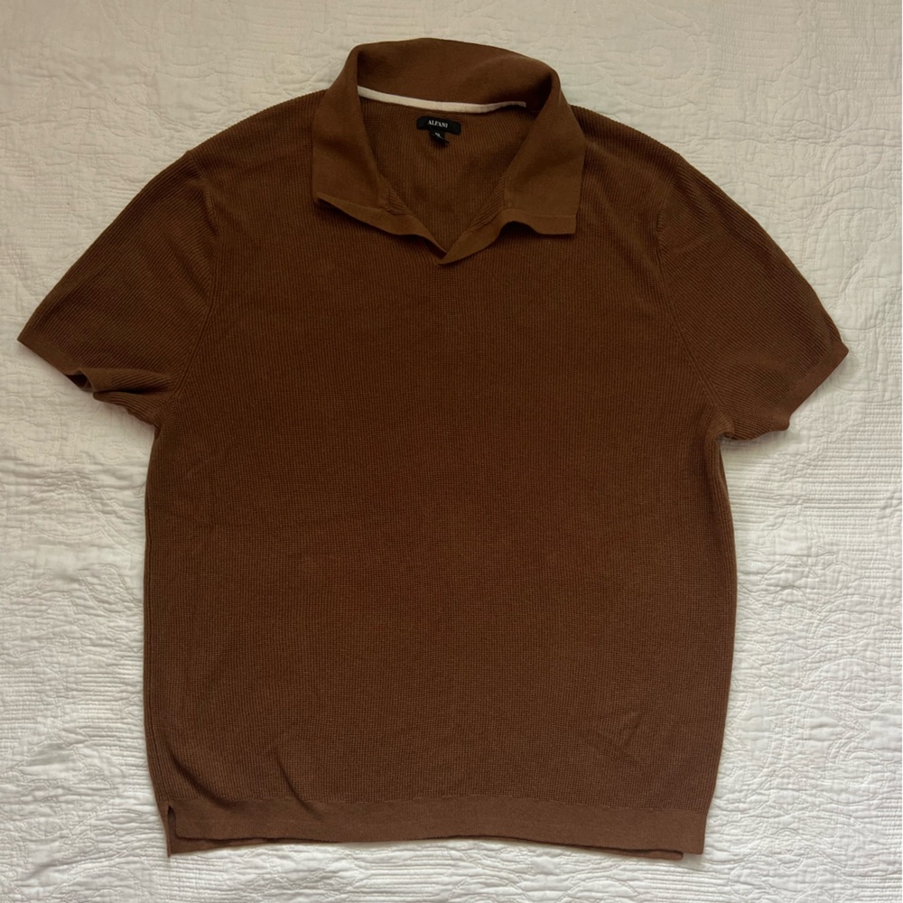 Men’s Alfani Brown Short Sleeve Polo Size XXL